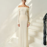 Lumi Wool lacy jacquard long dress