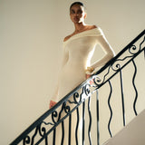 Lumi Wool lacy jacquard long dress