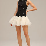 Salamo Sleeveless Diamond Mini Dress