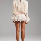 Dekia Long Sleeve Flounce Mini Dress