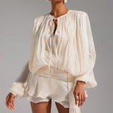 Dekia Long Sleeve Flounce Mini Dress