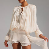 Dekia Long Sleeve Flounce Mini Dress