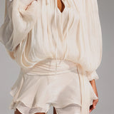 Dekia Long Sleeve Flounce Mini Dress
