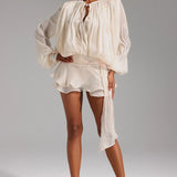 Dekia Long Sleeve Flounce Mini Dress