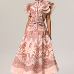 Kimivi Sleeveless Floral Printed Shirt Two-Piece Set