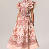 Kimivi Sleeveless Floral Printed Shirt Two-Piece Set
