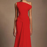 Paulina Oblique Shoulder Midi Dress