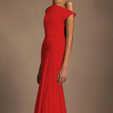 Paulina Oblique Shoulder Midi Dress