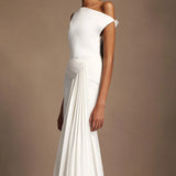 Paulina Oblique Shoulder Midi Dress