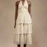 Julieta Polka Dot Layered Midi Dress