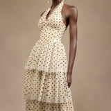 Julieta Polka Dot Layered Midi Dress