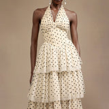 Julieta Polka Dot Layered Midi Dress