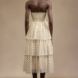 Julieta Polka Dot Layered Midi Dress