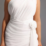 Maggie One Shoulder Mini Mesh Dress