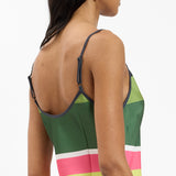 Bias Mini Dress - Emerald Stripes