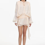 Dekia Long Sleeve Hollow Out Flounce Mini Dress