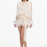 Dekia Long Sleeve Flounce Mini Dress