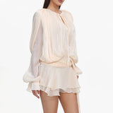 Dekia Long Sleeve Flounce Mini Dress
