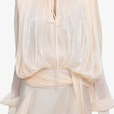 Dekia Long Sleeve Hollow Out Flounce Mini Dress