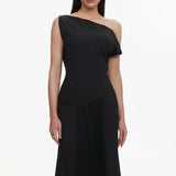 Paulina Oblique Shoulder Midi Dress