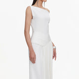 Paulina Oblique Shoulder Midi Dress