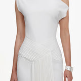 Paulina Oblique Shoulder Midi Dress