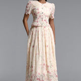 Ignacia Flowy Short Sleeve Floral 2 Piece Set