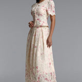 Ignacia Flowy Short Sleeve Floral 2 Piece Set