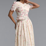 Ignacia Flowy Short Sleeve Floral 2 Piece Set