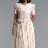 Ignacia Flowy Short Sleeve Floral 2 Piece Set