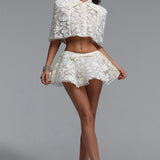 Sarah Chic Short Sleeve Lace Two Piece Set
