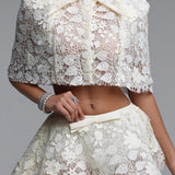 Sarah Chic Short Sleeve Lace Two Piece Set