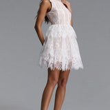 Haliya Floral Lace Mini Dress