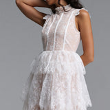 Haliya Floral Lace Mini Dress