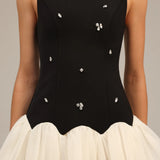 Salamo Sleeveless Diamond Mini Dress