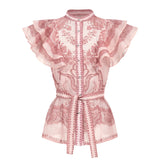 Kimivi Sleeveless Floral Printed Shirt Two-Piece Set