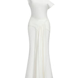 Paulina Oblique Shoulder Midi Dress