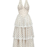 Julieta Polka Dot Layered Midi Dress