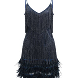 Kamo Sequin Fringes Mini Dress