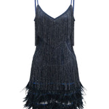 Kamo Sequin Fringe Mini Dress