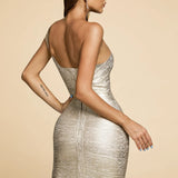 Gold Bandage Mini Dress