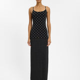 Slip Dress in Black Polka Dots
