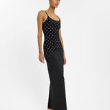 Slip Dress in Black Polka Dots