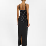 Slip Dress in Black Polka Dots
