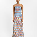 Halter Maxi Dress - Vintage Stripes