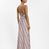 Halter Maxi Dress - Vintage Stripes