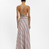 Halter Maxi Dress - Vintage Stripes
