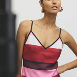 Bias Mini Dress - Fuchsia Stripes