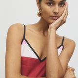 Bias Mini Dress - Fuchsia Stripes