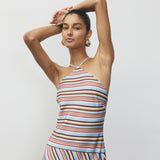 Halter Maxi Dress - Vintage Stripes